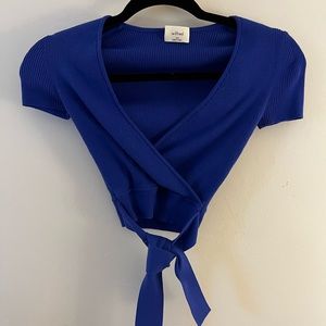Cobalt Blue Wilfred cross-tie crop top size 2xs